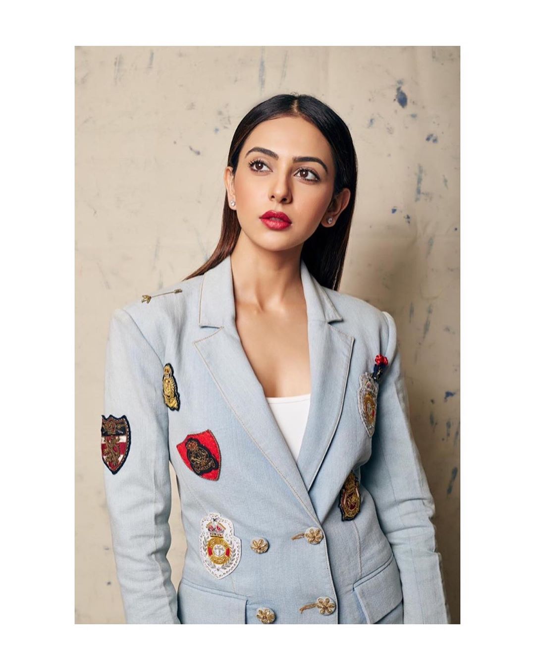 Rakul Preet In A Funky Coat While Posting For A Photo Shoot