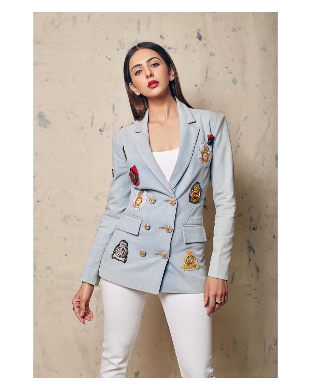 Rakul Preet In A Funky Coat While Posting For A Photo Shoot