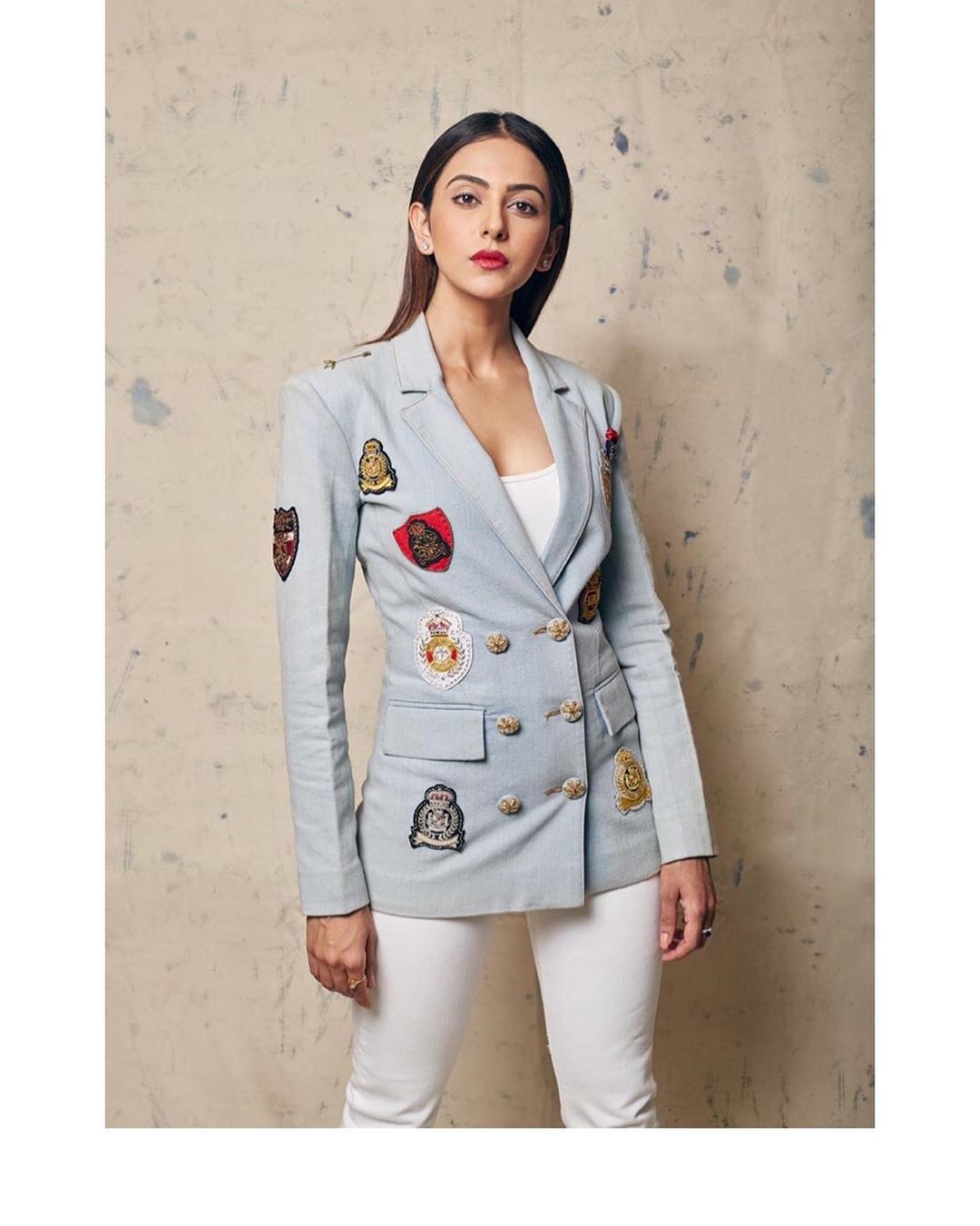 Rakul Preet In A Funky Coat While Posting For A Photo Shoot