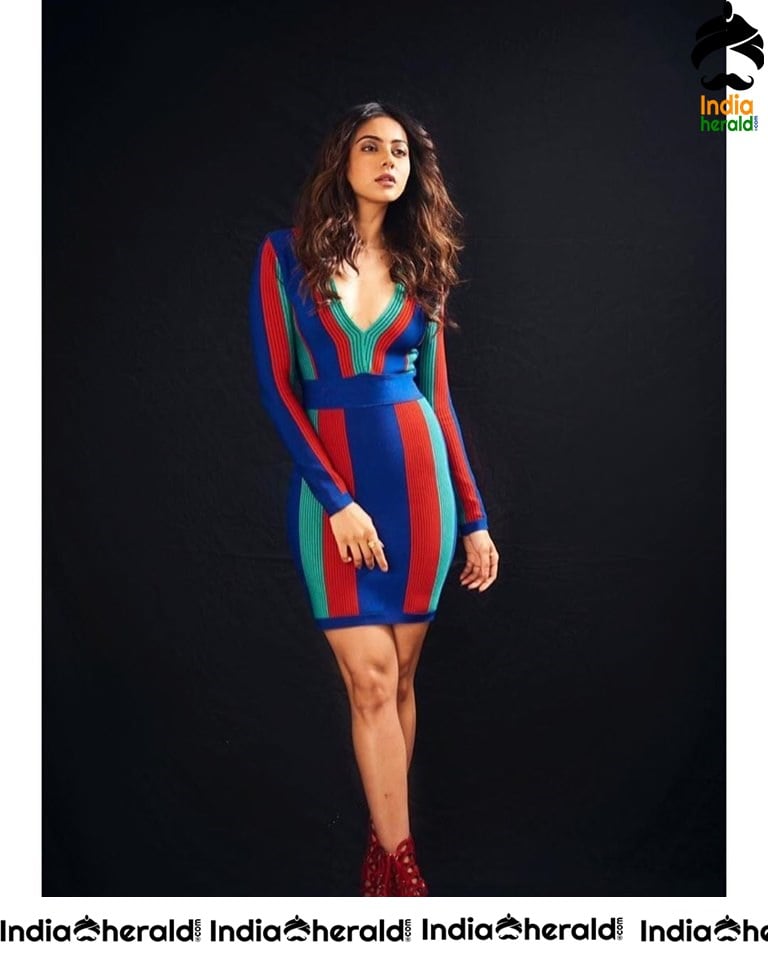 Rakul Preet Latest Hot Thighs Cleavage Exposing Photoshoot Set 1