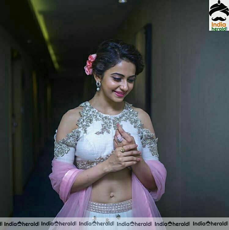 Rakul Preet showing her milky midriff and tempting navel in these hot photos