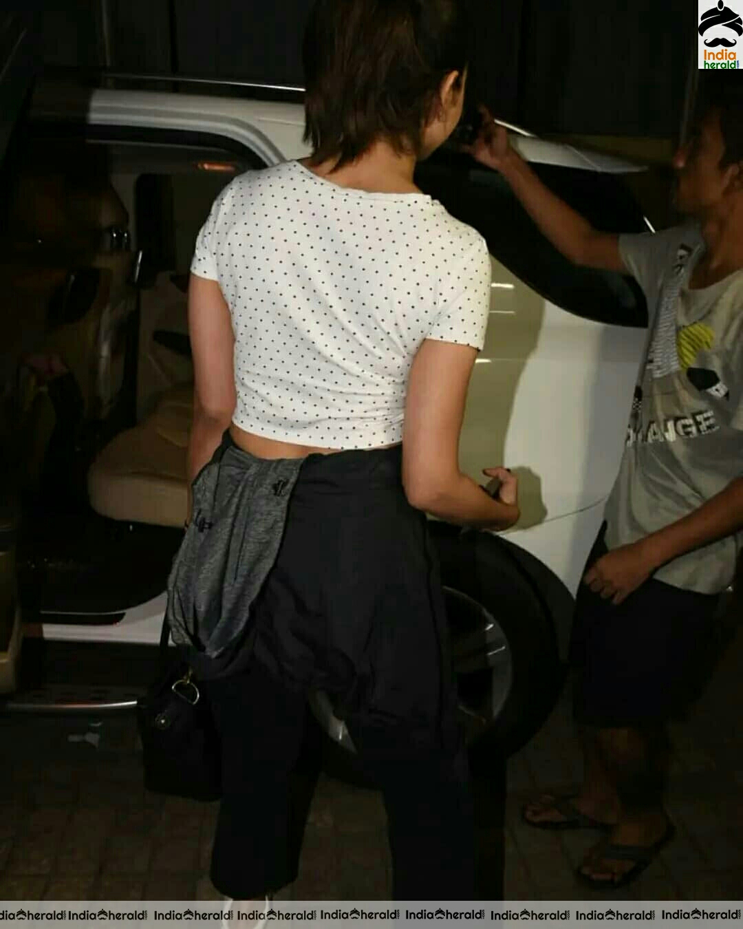Rakulpreet Hot In White Short Tight Top while Spotted Outside juhu