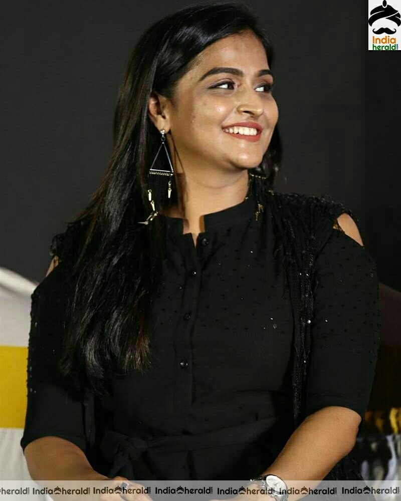 Ramya Nambessan Cute Black Dress Stills