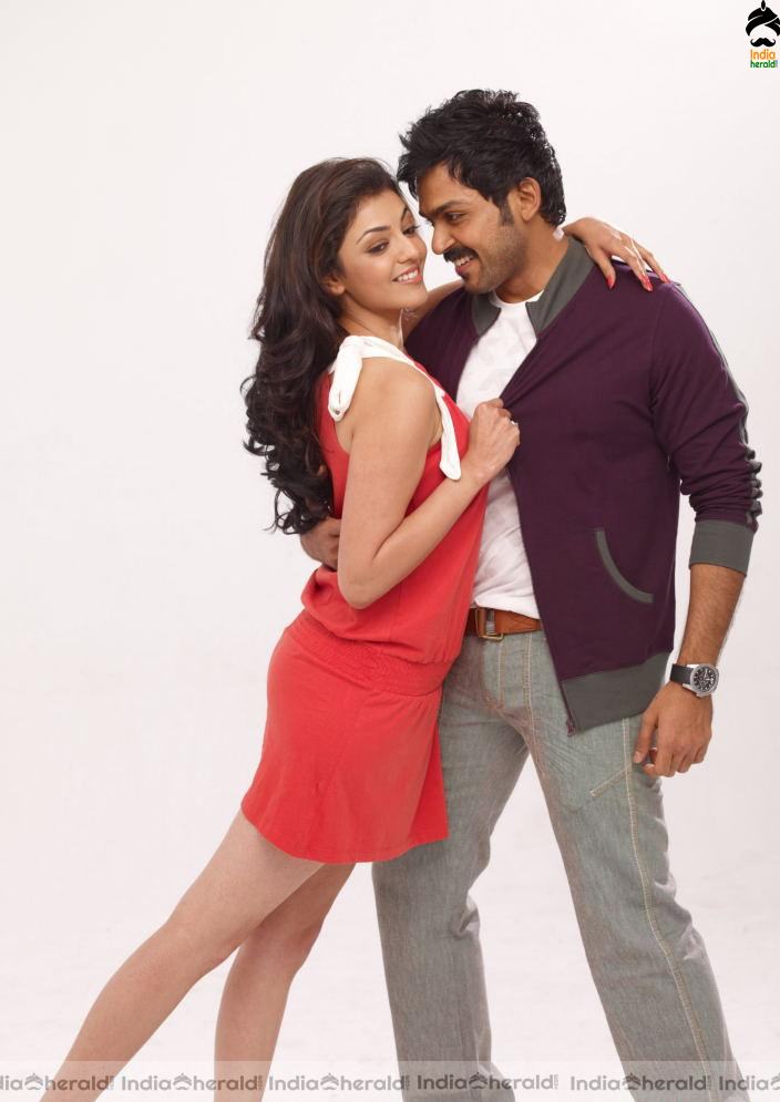 Rare Hot Photoshoot Clicks of Kajal Aggarwal with Karthi Set 1