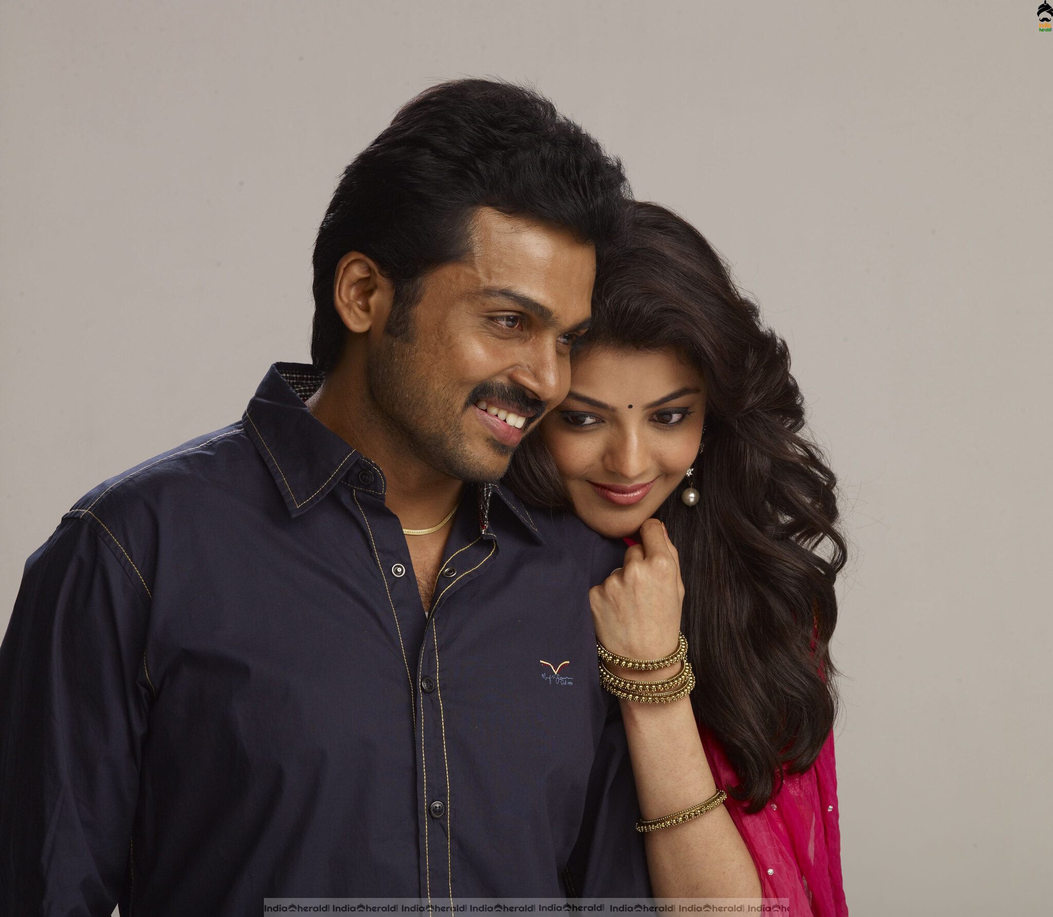 Rare Hot Photoshoot Clicks of Kajal Aggarwal with Karthi Set 1