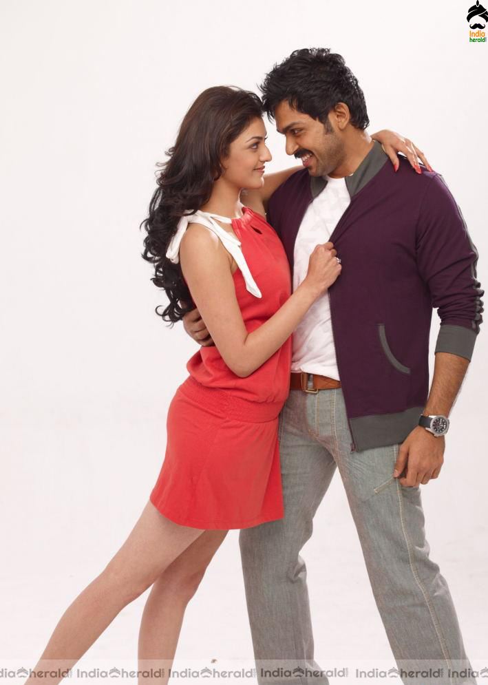 Rare Hot Photoshoot Clicks of Kajal Aggarwal with Karthi Set 1