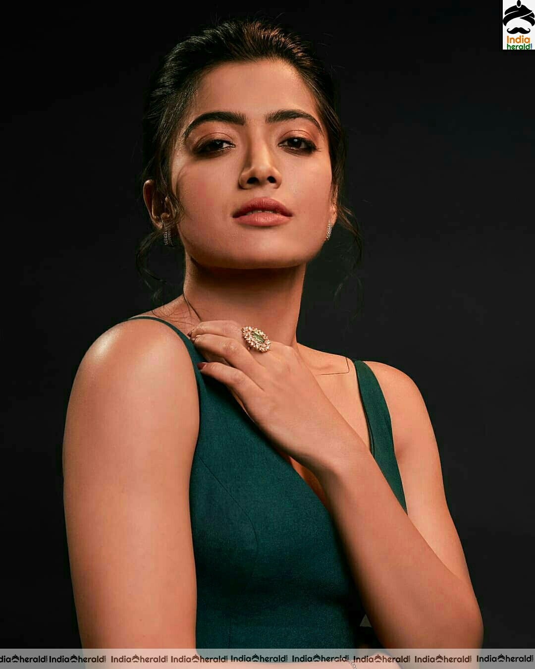 Rashmika hot looking in this thigh slit cut dress