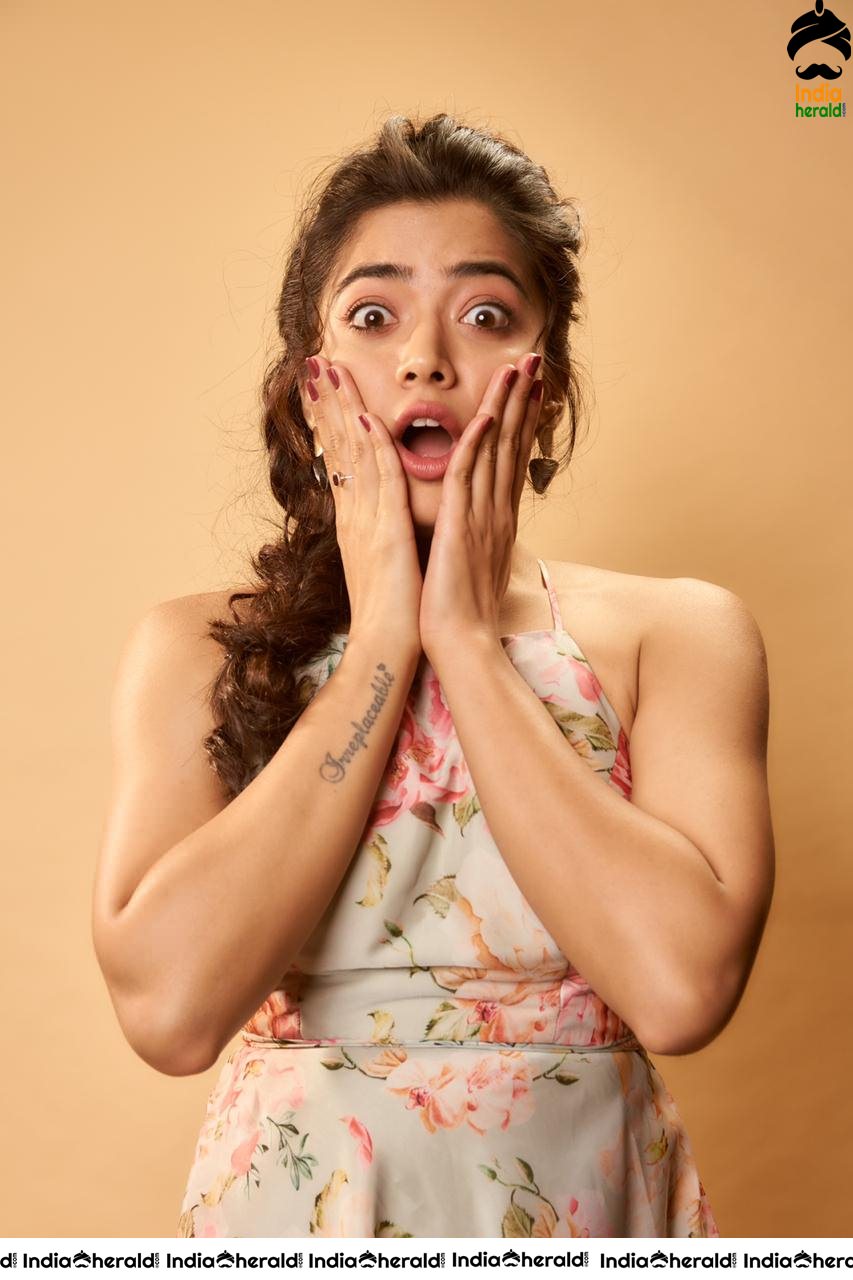 Rashmika Mandanna Cute and Adorable Expressions in this latest Photoshoot Set 1