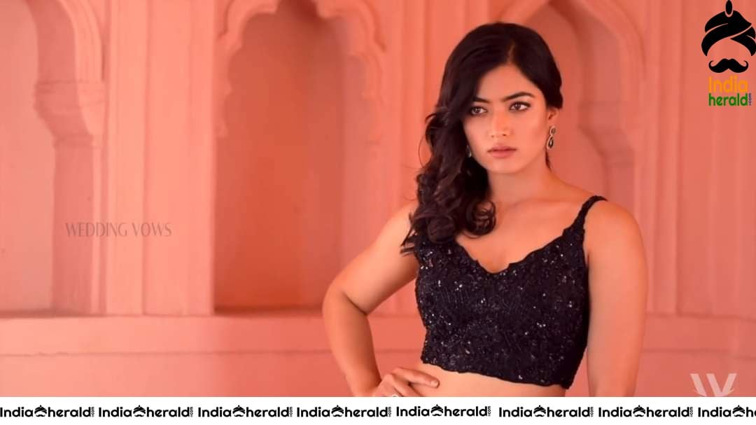 Rashmika Mandanna Hot Waist and Navel Show during Wedding Vows Shoot Set 1