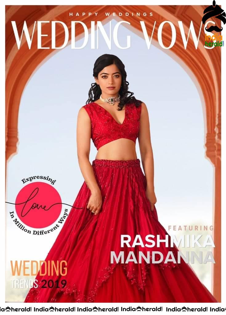 Rashmika Mandanna Hot Waist and Navel Show during Wedding Vows Shoot Set 1