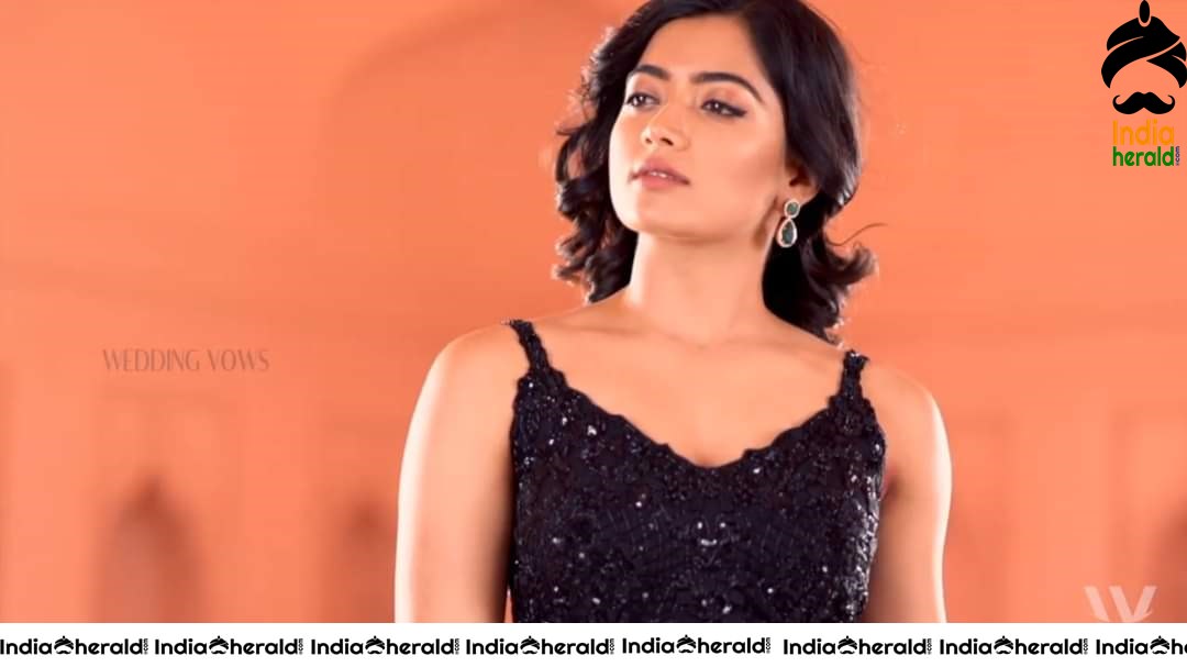 Rashmika Mandanna Hot Waist and Navel Show during Wedding Vows Shoot Set 1