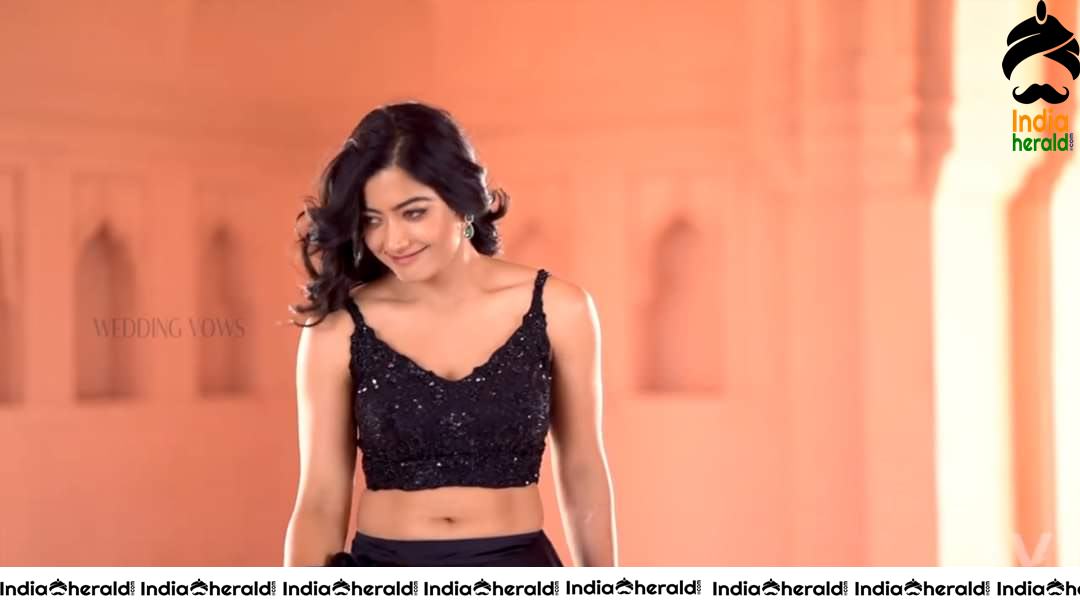 Rashmika Mandanna Hot Waist and Navel Show during Wedding Vows Shoot Set 2