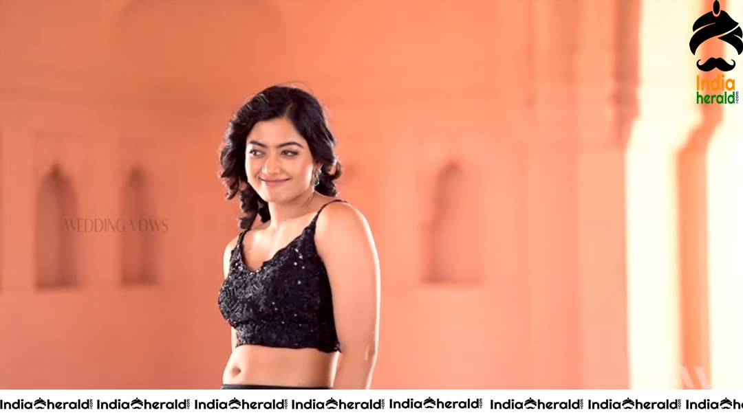 Rashmika Mandanna Hot Waist and Navel Show during Wedding Vows Shoot Set 2