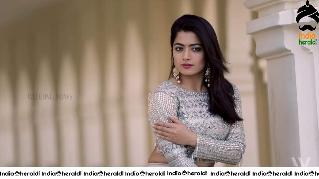 Rashmika Mandanna Hot Waist and Navel Show during Wedding Vows Shoot Set 2