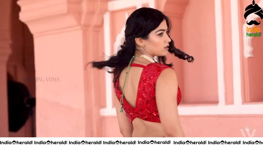 Rashmika Mandanna Hot Waist and Navel Show during Wedding Vows Shoot Set 3