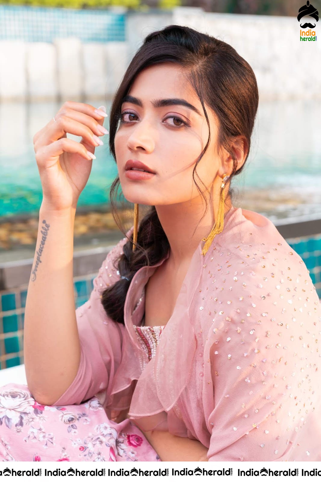 Rashmika Mandanna Latest Photoshoot by Poolside