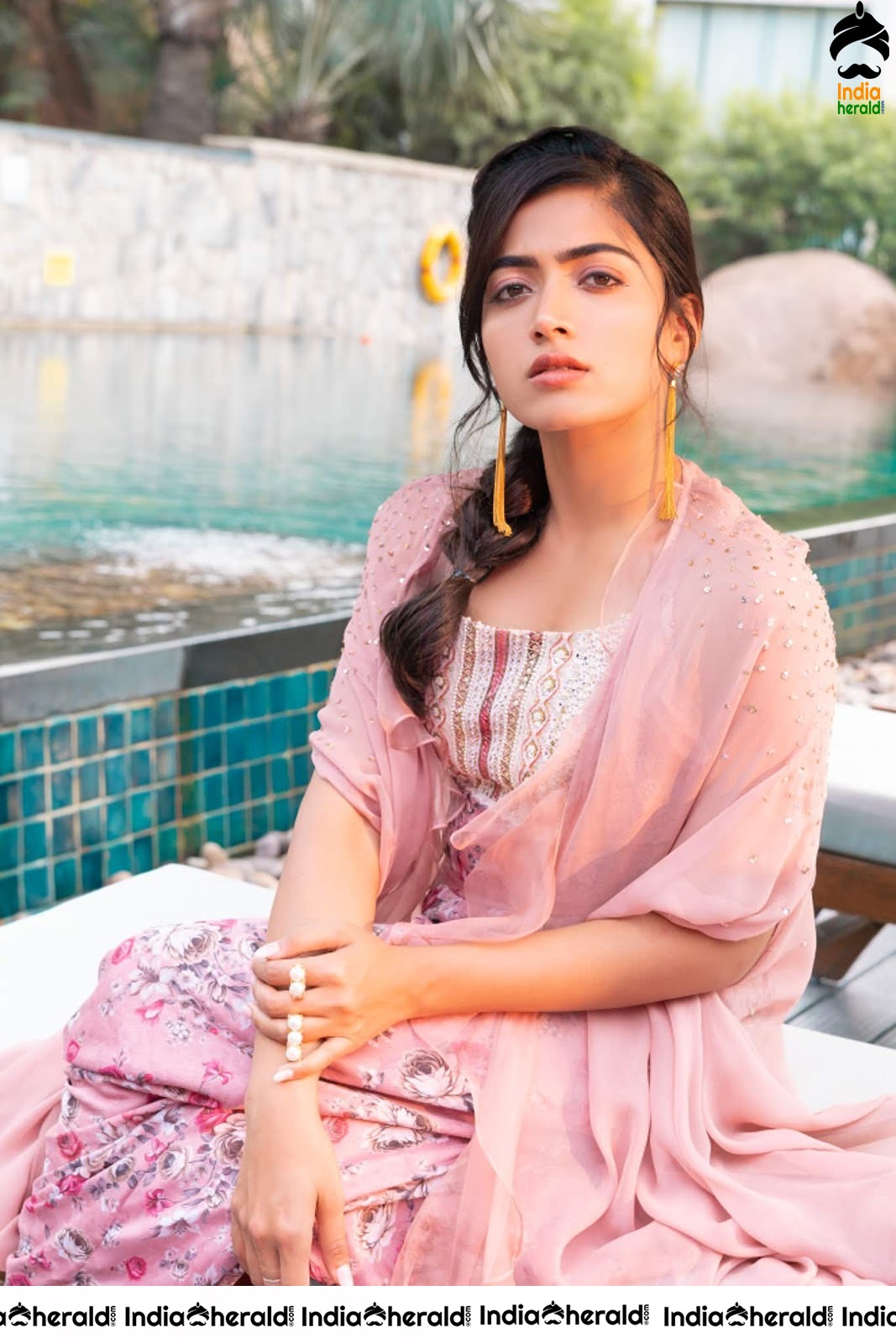Rashmika Mandanna Latest Photoshoot by Poolside