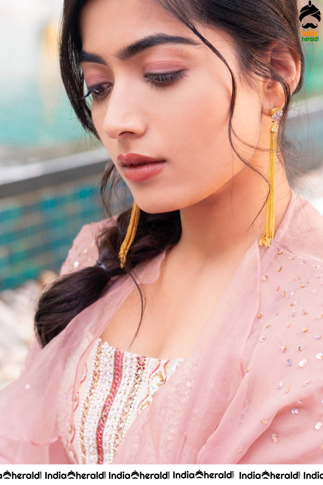 Rashmika Mandanna Latest Photoshoot by Poolside