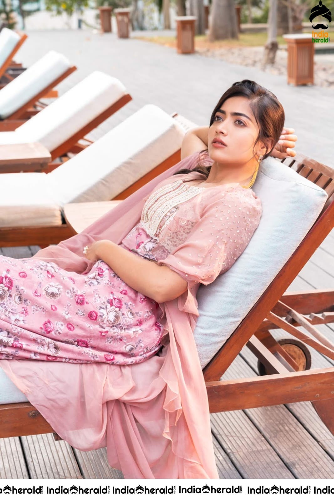Rashmika Mandanna Latest Photoshoot by Poolside