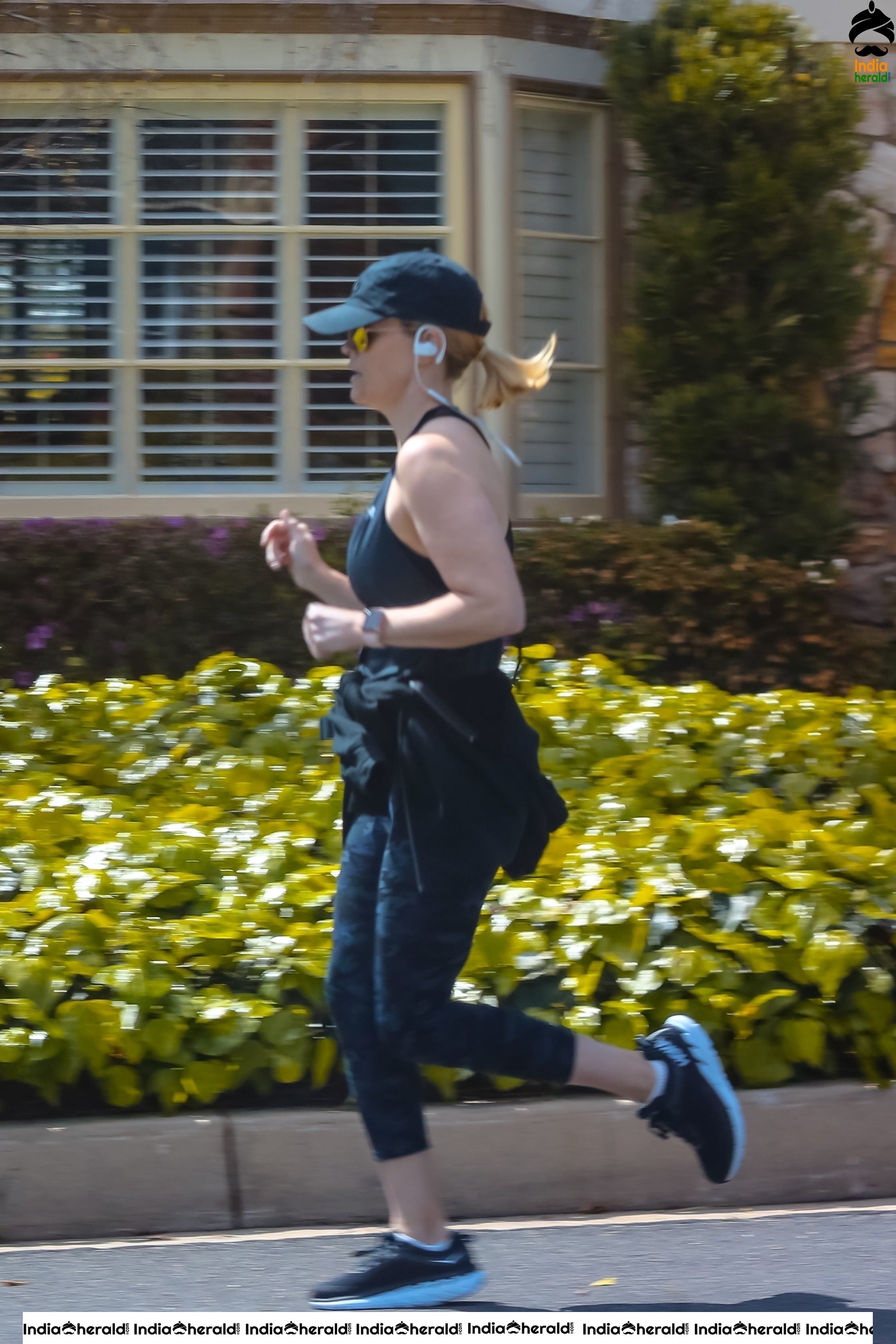 Reese Witherspoon caught while jogging in Brentwood