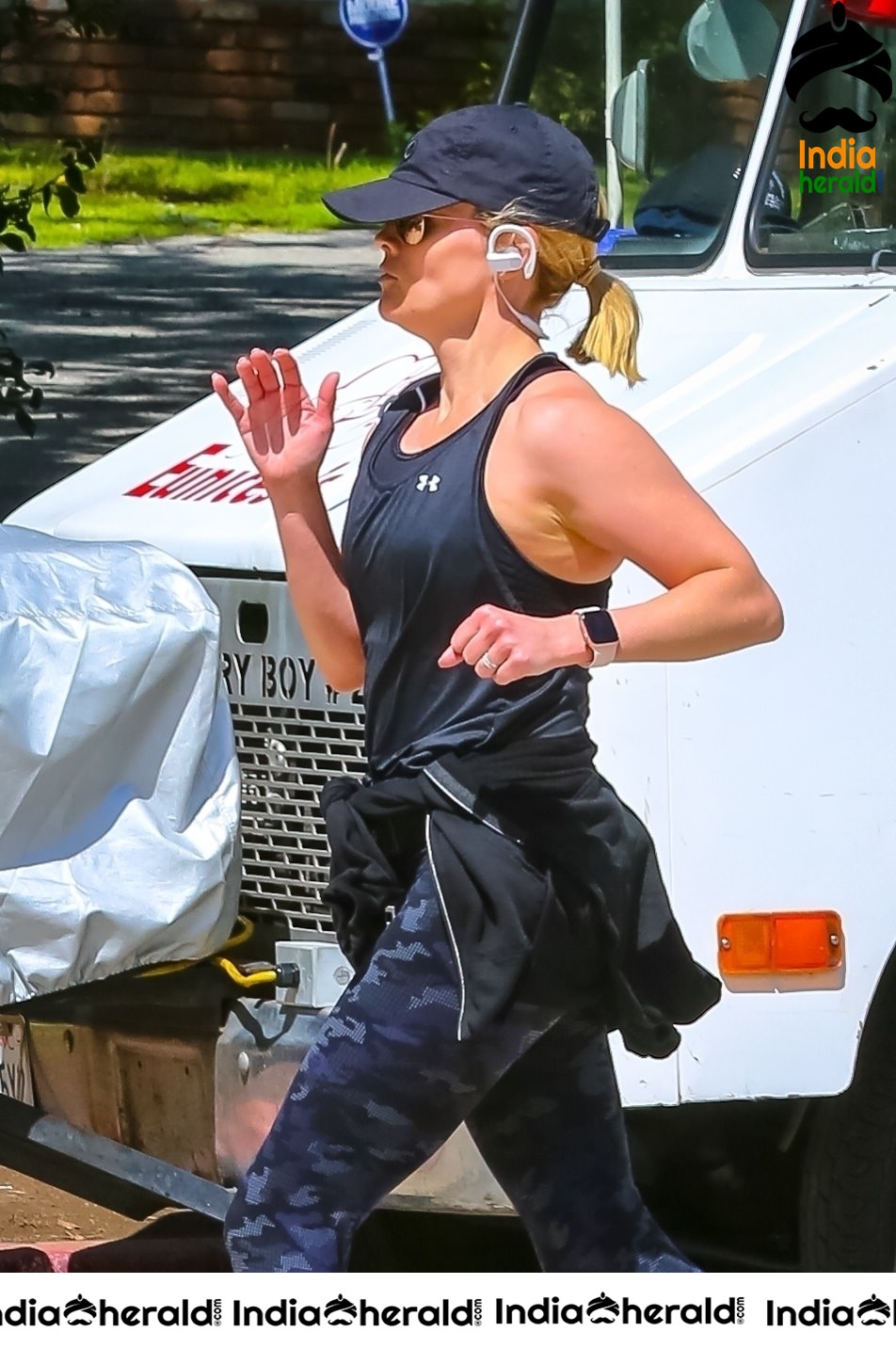 Reese Witherspoon caught while jogging in Brentwood