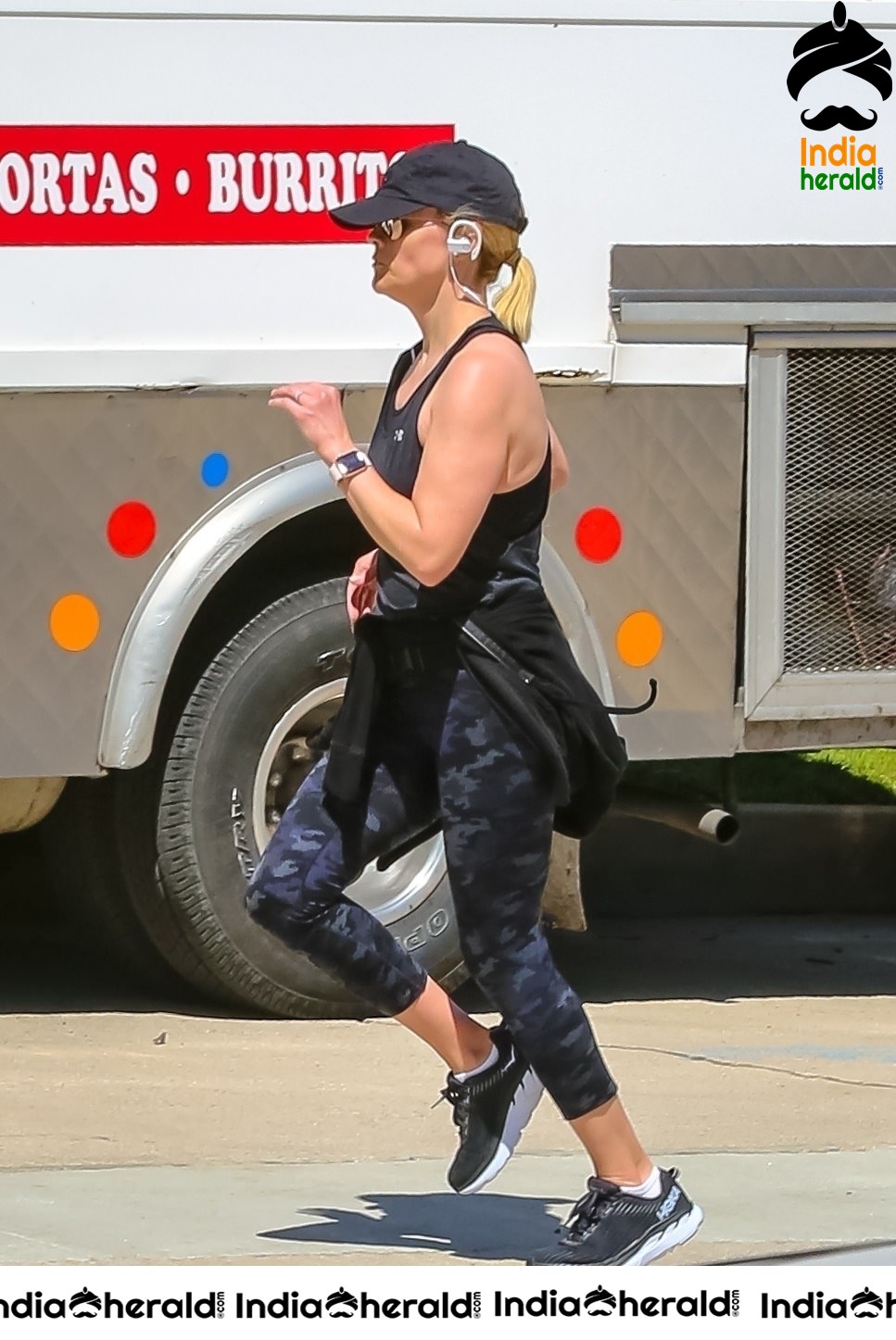Reese Witherspoon caught while jogging in Brentwood