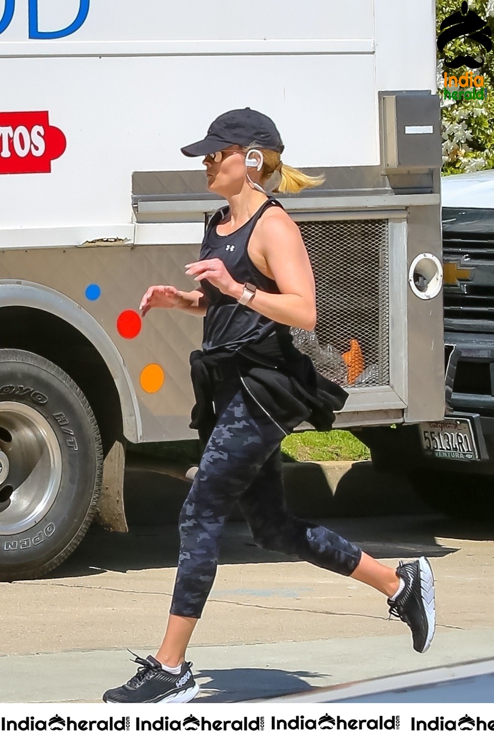 Reese Witherspoon caught while jogging in Brentwood