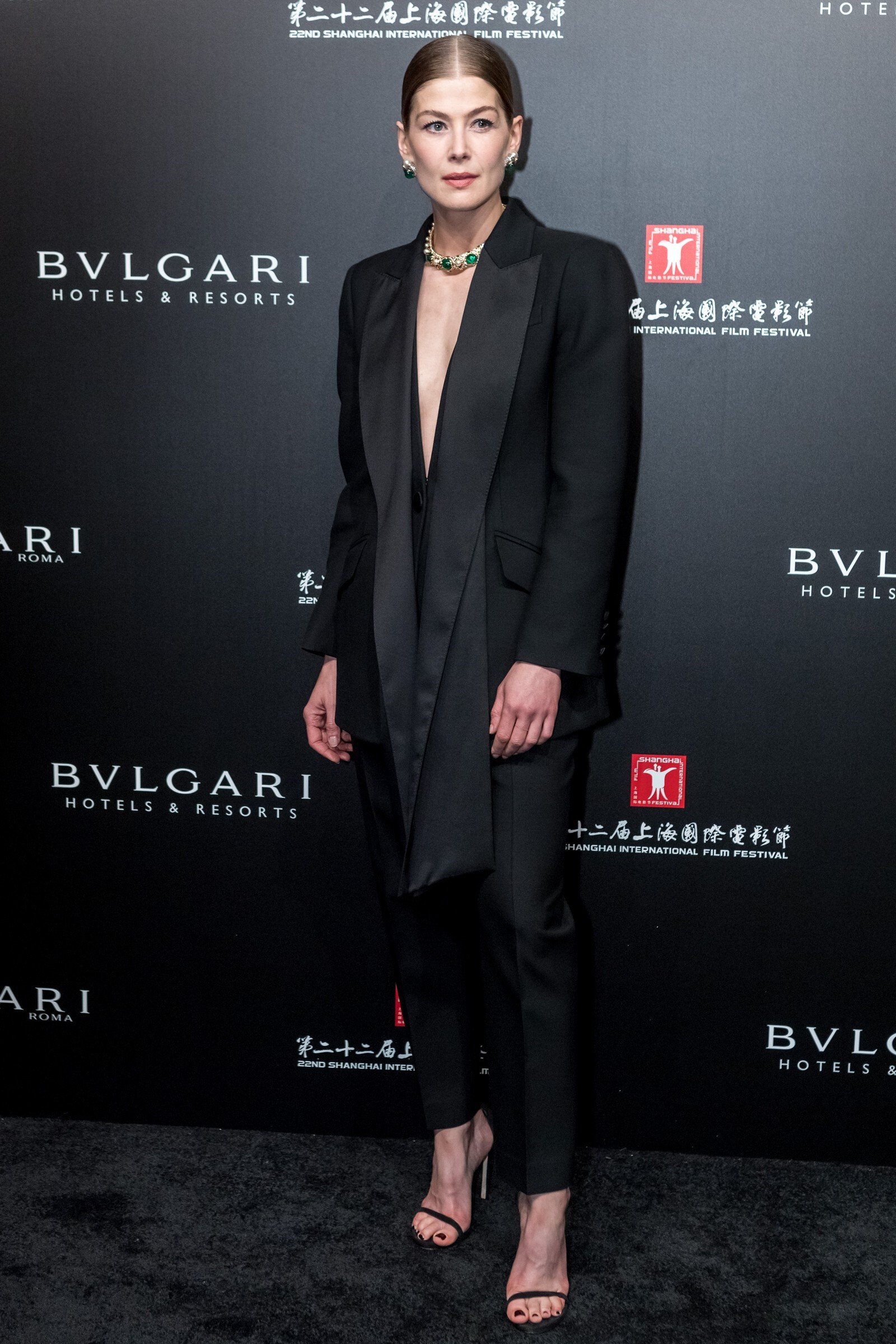 Rosamund Pike At Opening Ceremony For Bvlgari High Jewelry Exhibition