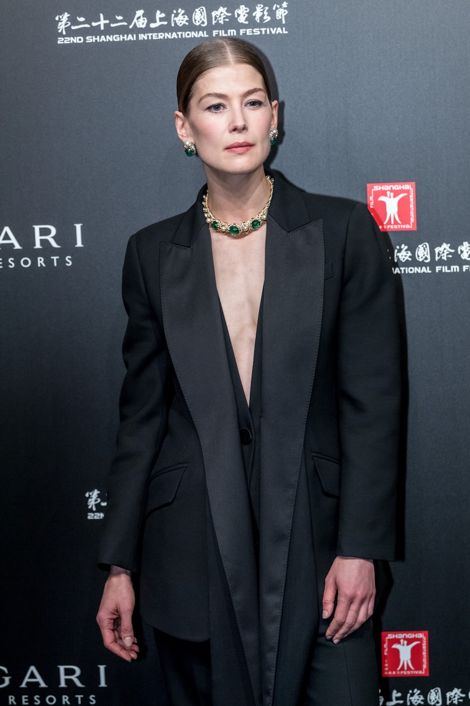 Rosamund Pike At Opening Ceremony For Bvlgari High Jewelry Exhibition