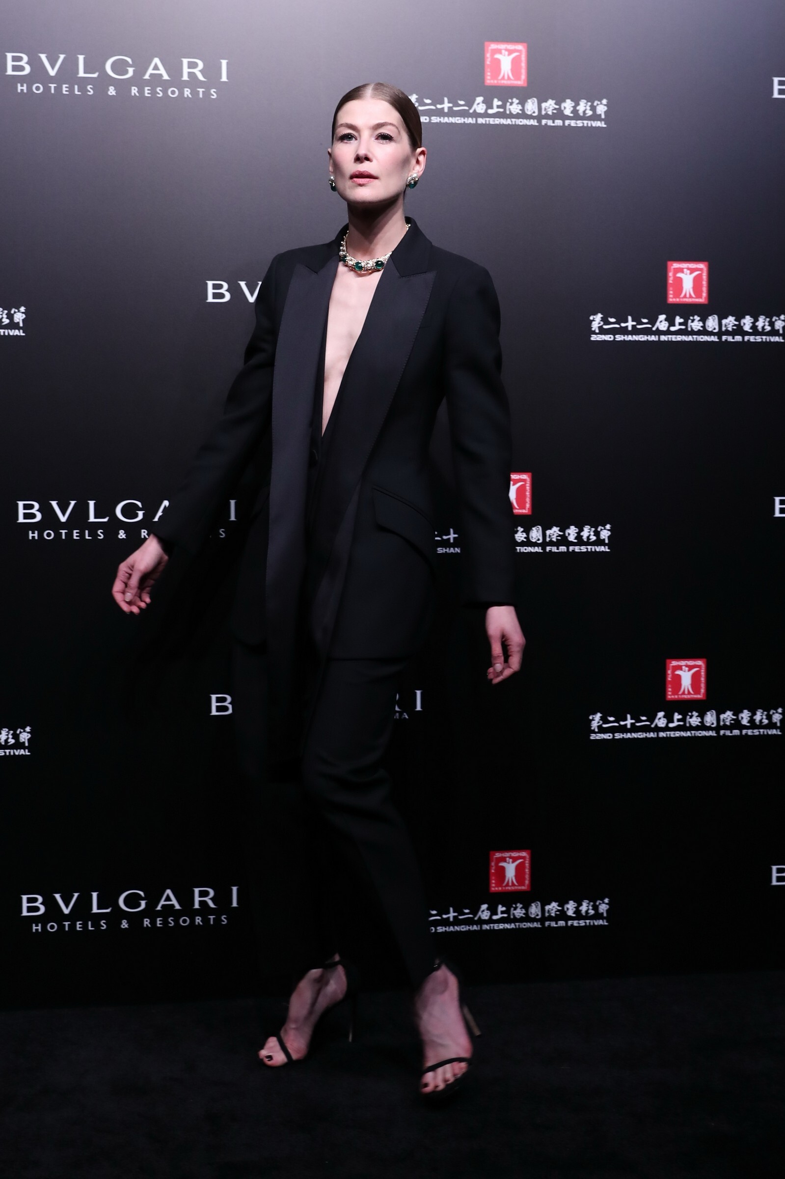 Rosamund Pike At Opening Ceremony For Bvlgari High Jewelry Exhibition