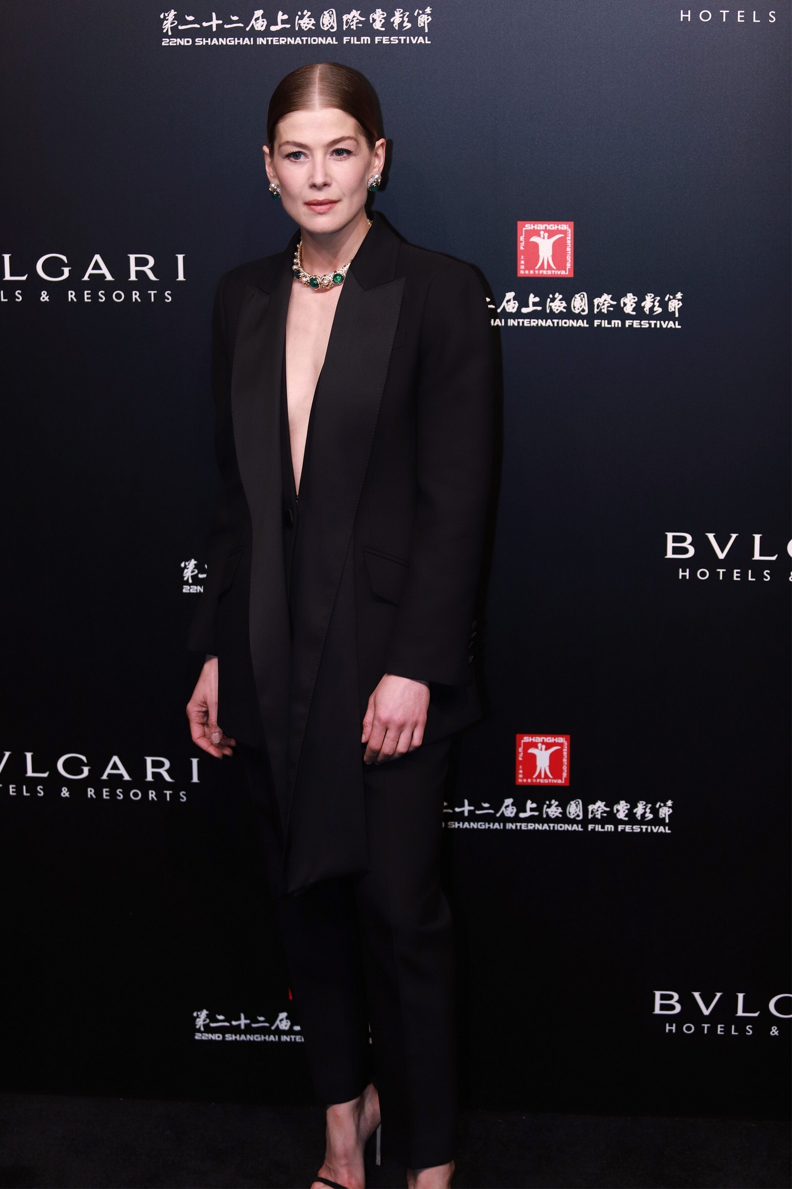 Rosamund Pike At Opening Ceremony For Bvlgari High Jewelry Exhibition