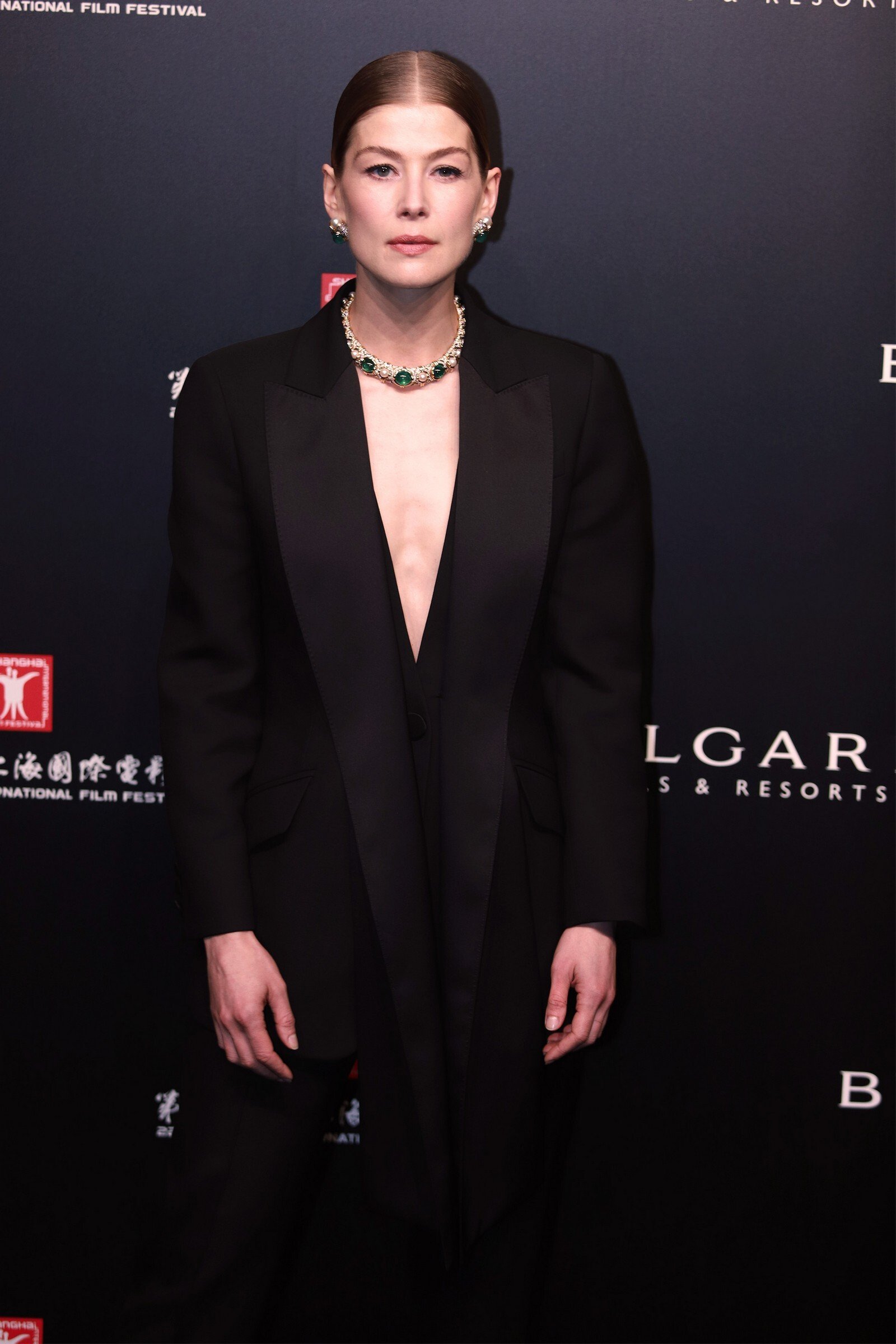 Rosamund Pike At Opening Ceremony For Bvlgari High Jewelry Exhibition