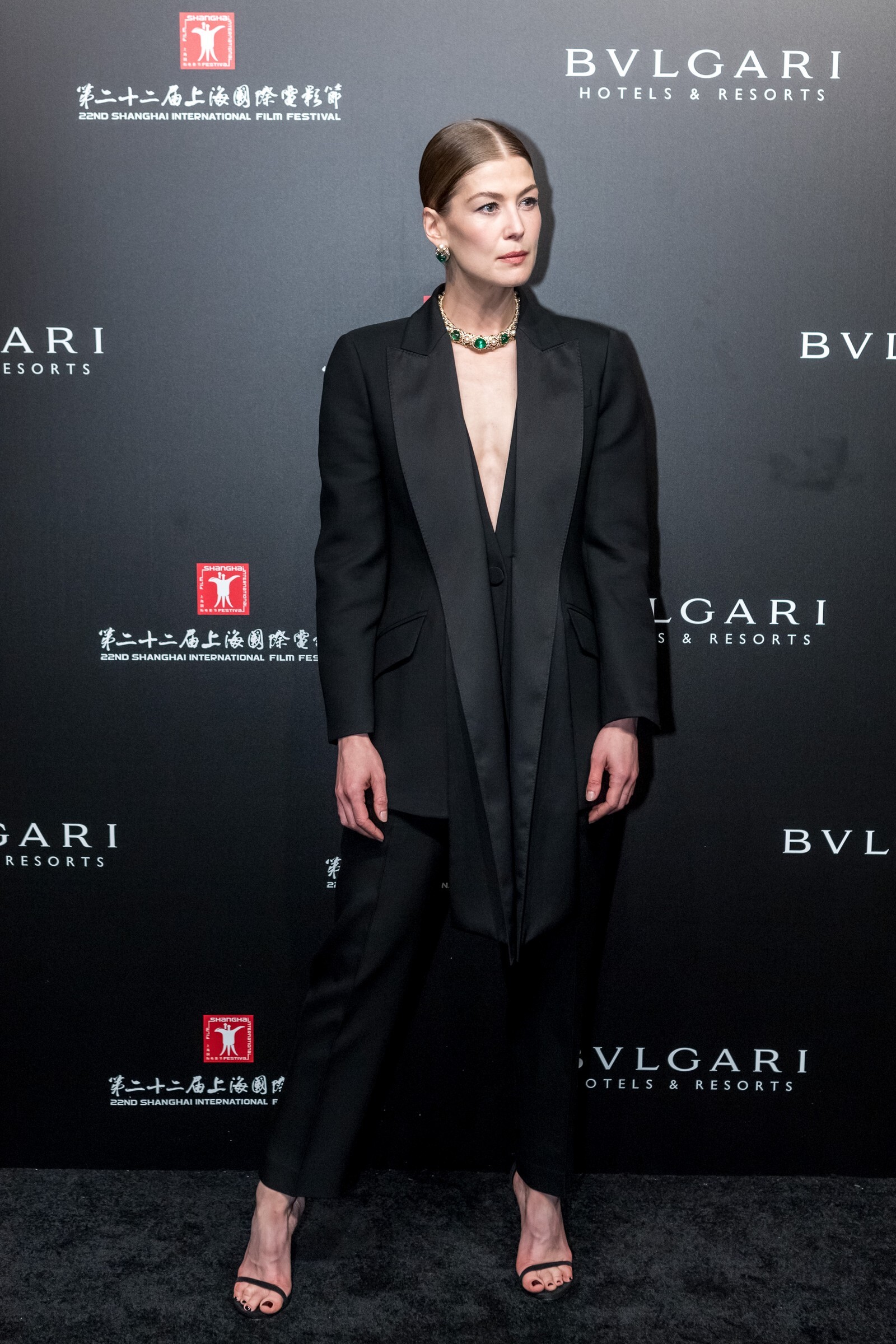 Rosamund Pike At Opening Ceremony For Bvlgari High Jewelry Exhibition