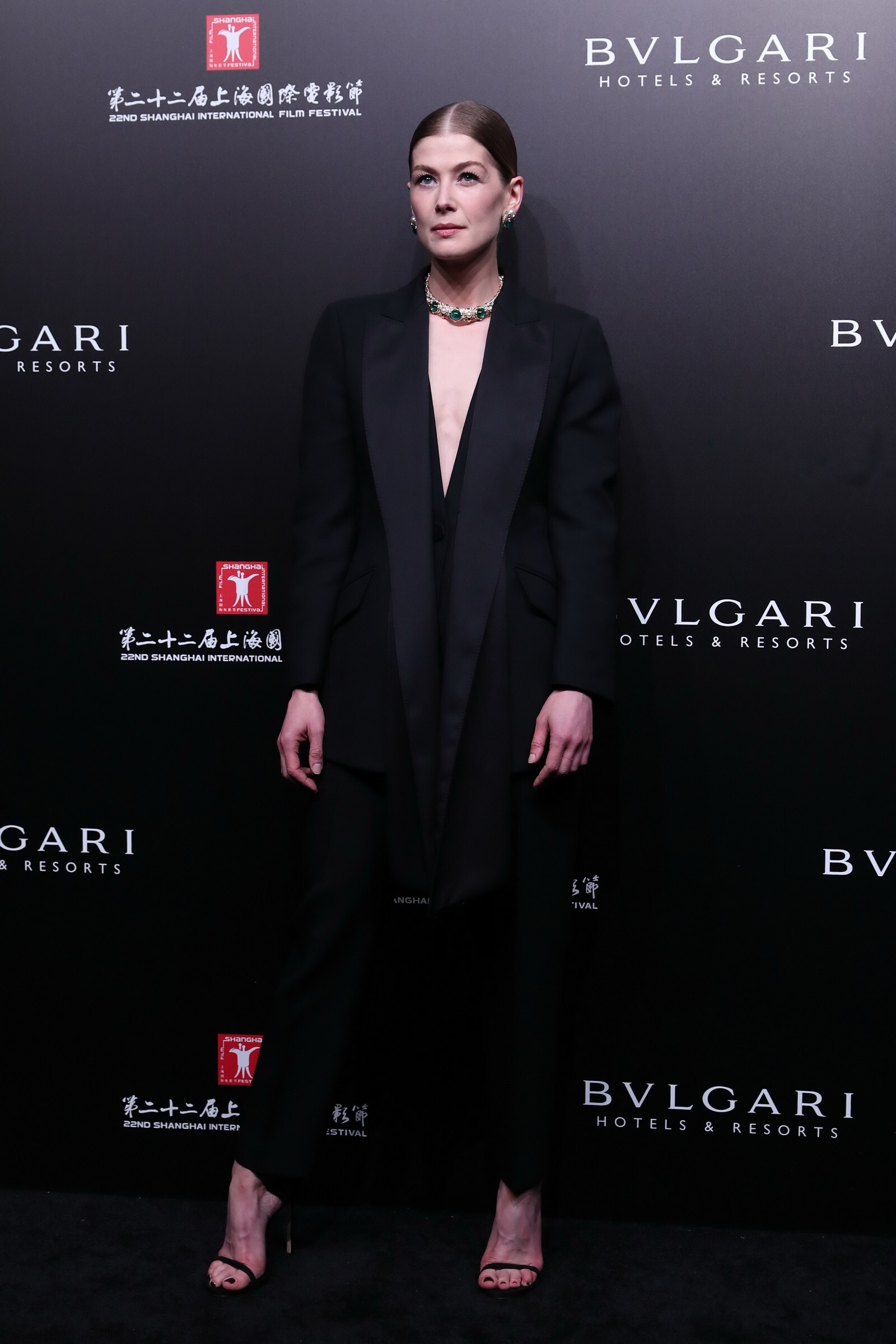 Rosamund Pike At Opening Ceremony For Bvlgari High Jewelry Exhibition