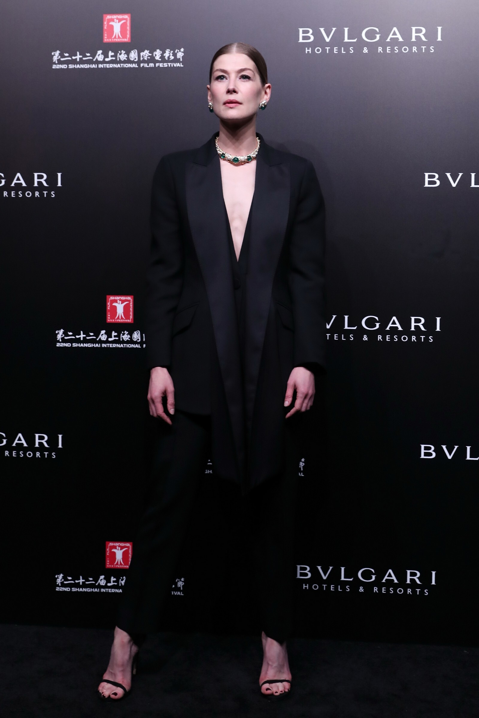 Rosamund Pike At Opening Ceremony For Bvlgari High Jewelry Exhibition