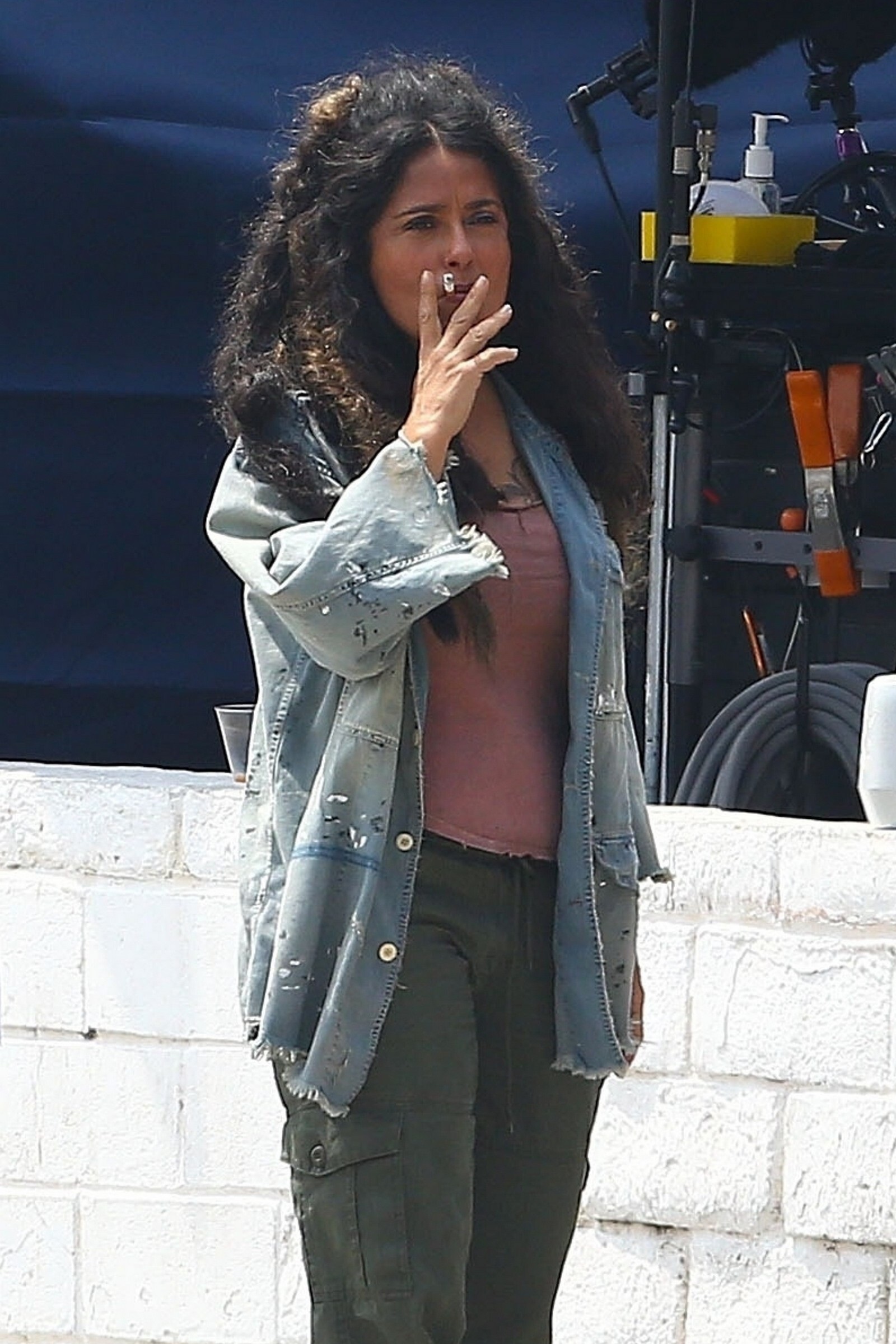 Salma Hayek On The Sets Of BLISS In Los Angeles