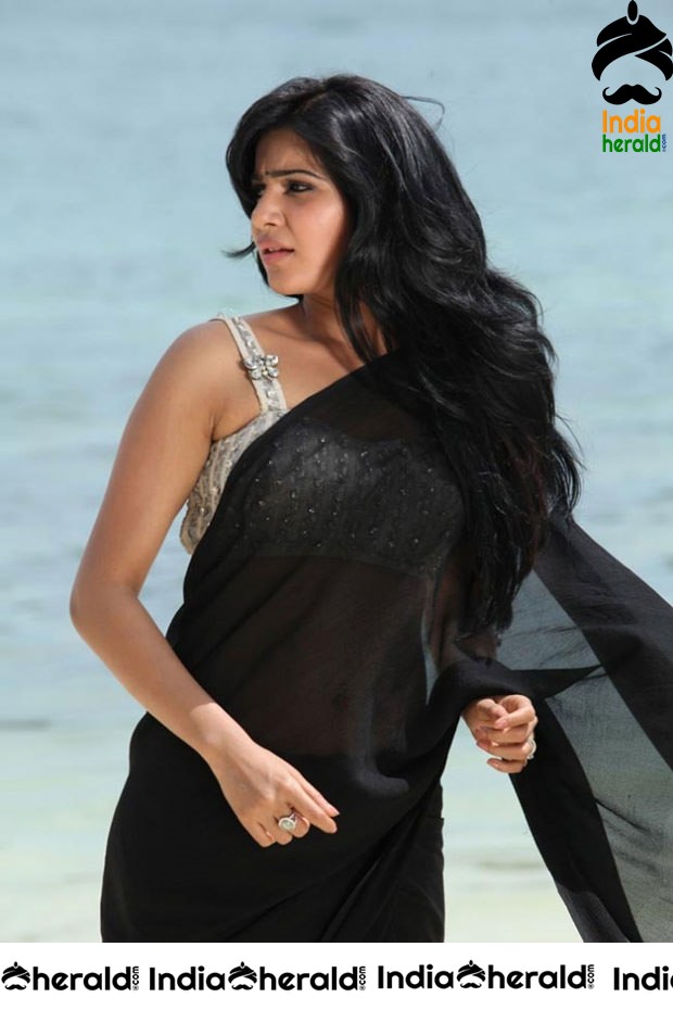 Samantha Hot Black Sexy Saree Photos Collection