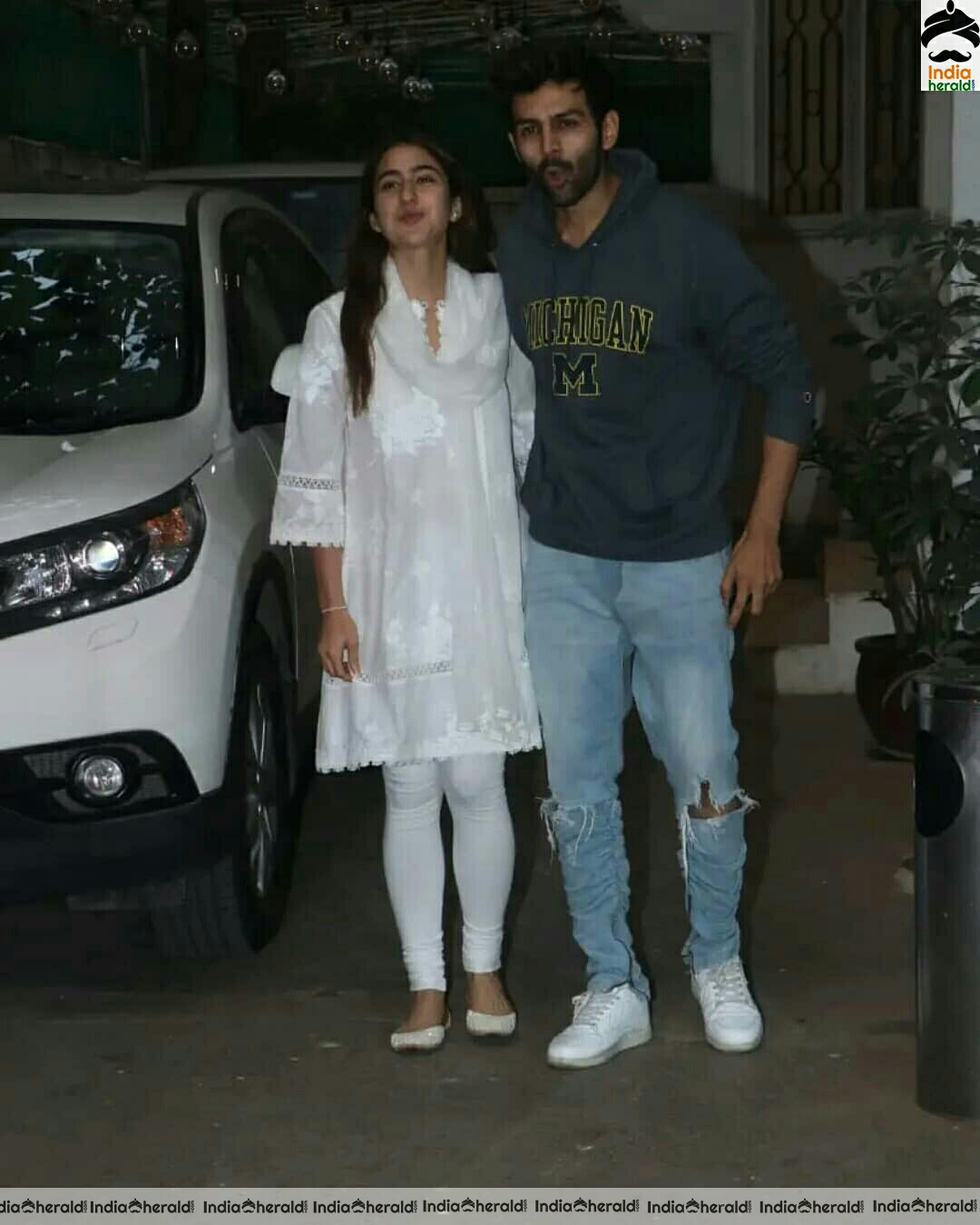Sara Ali Khan Cute White Dress While Spotted Outside bandra