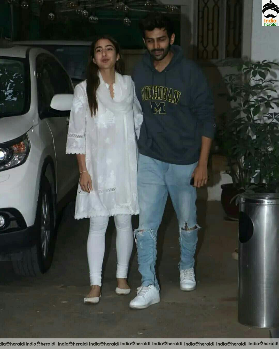 Sara Ali Khan Cute White Dress While Spotted Outside bandra