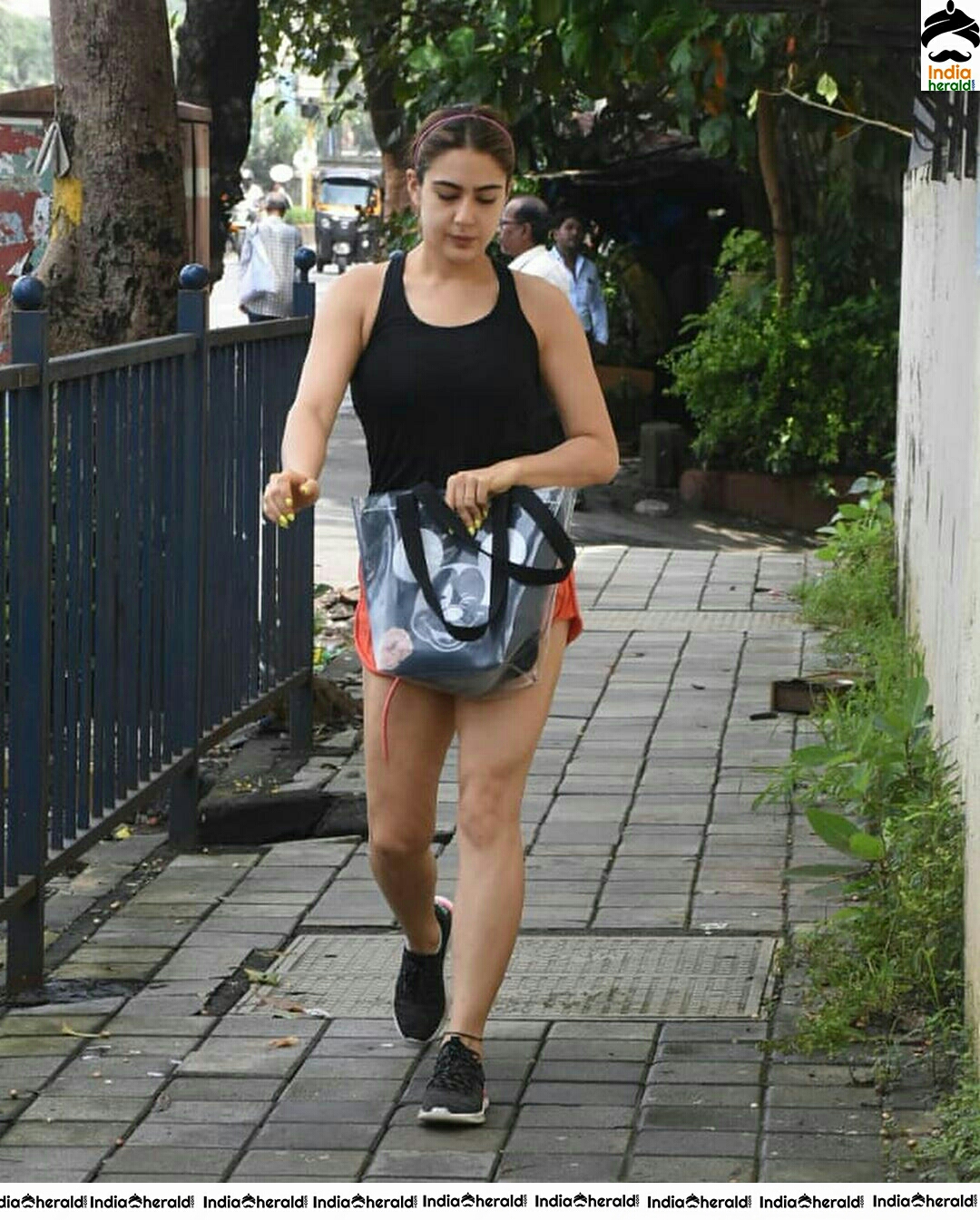 Sara Ali Khan Hot In Sleeveless Tight Slip And Shorts Spotted Outside At Juhu