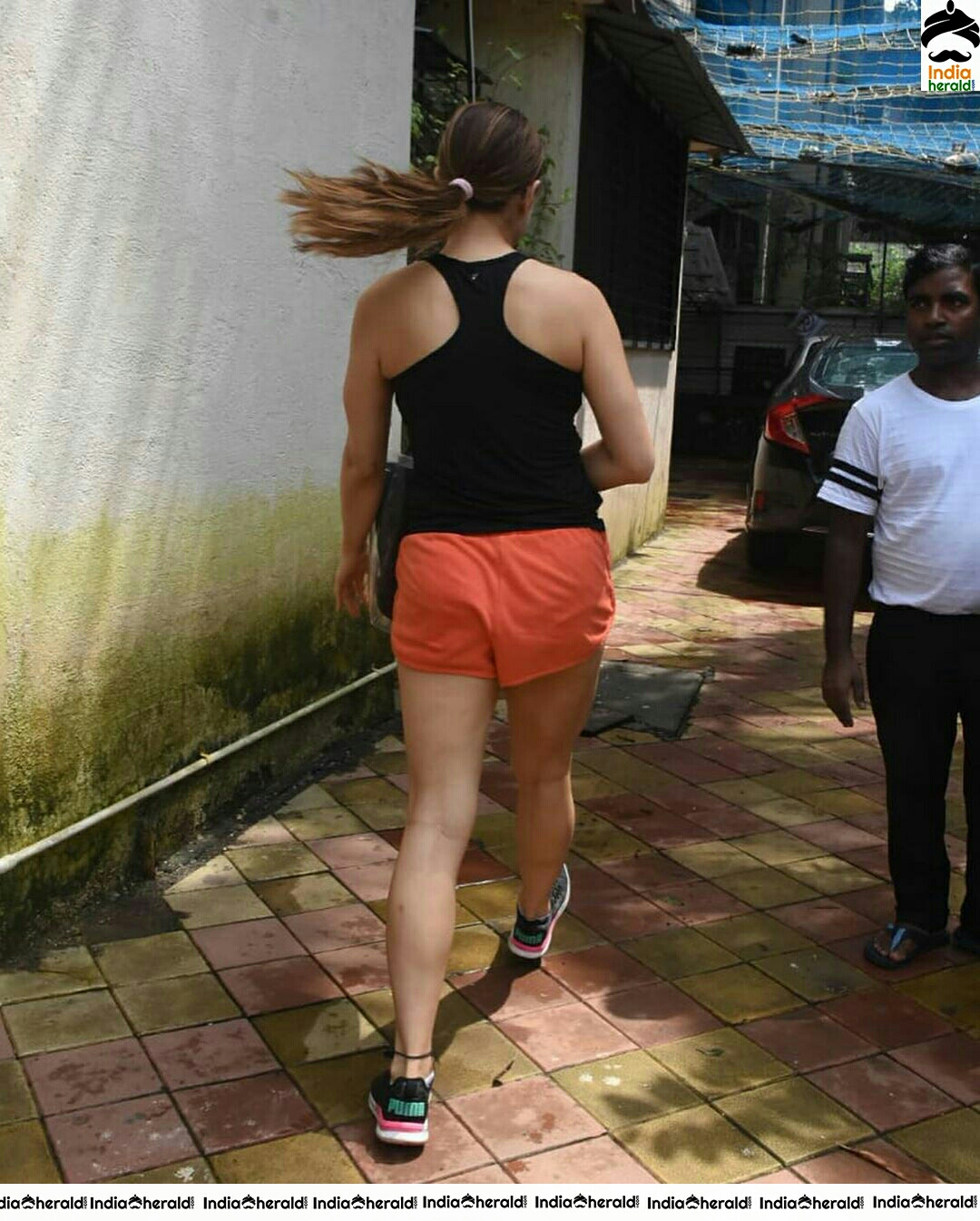 Sara Ali Khan Hot In Sleeveless Tight Slip And Shorts Spotted Outside At Juhu