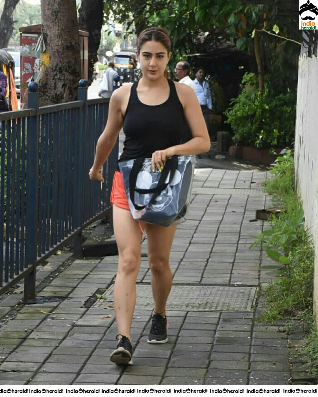 Sara Ali Khan Hot In Sleeveless Tight Slip And Shorts Spotted Outside At Juhu