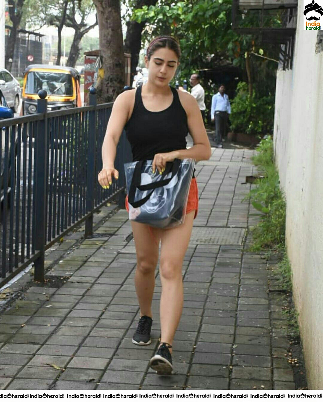 Sara Ali Khan Hot In Sleeveless Tight Slip And Shorts Spotted Outside At Juhu