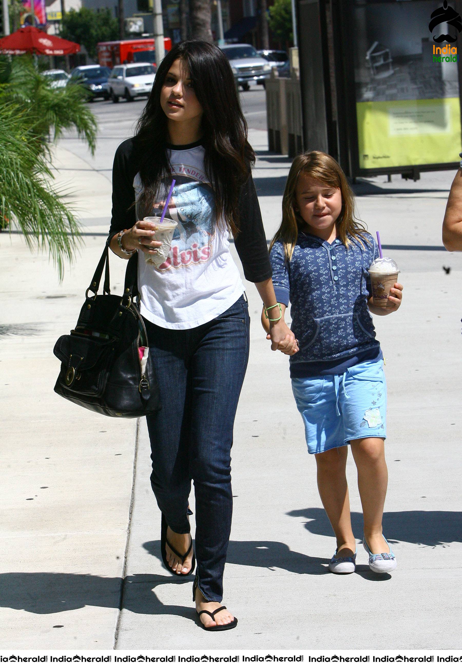 Selena Gomez caught by Paparazzi as she is seen in Coffee Bean shop at Toluca Lake