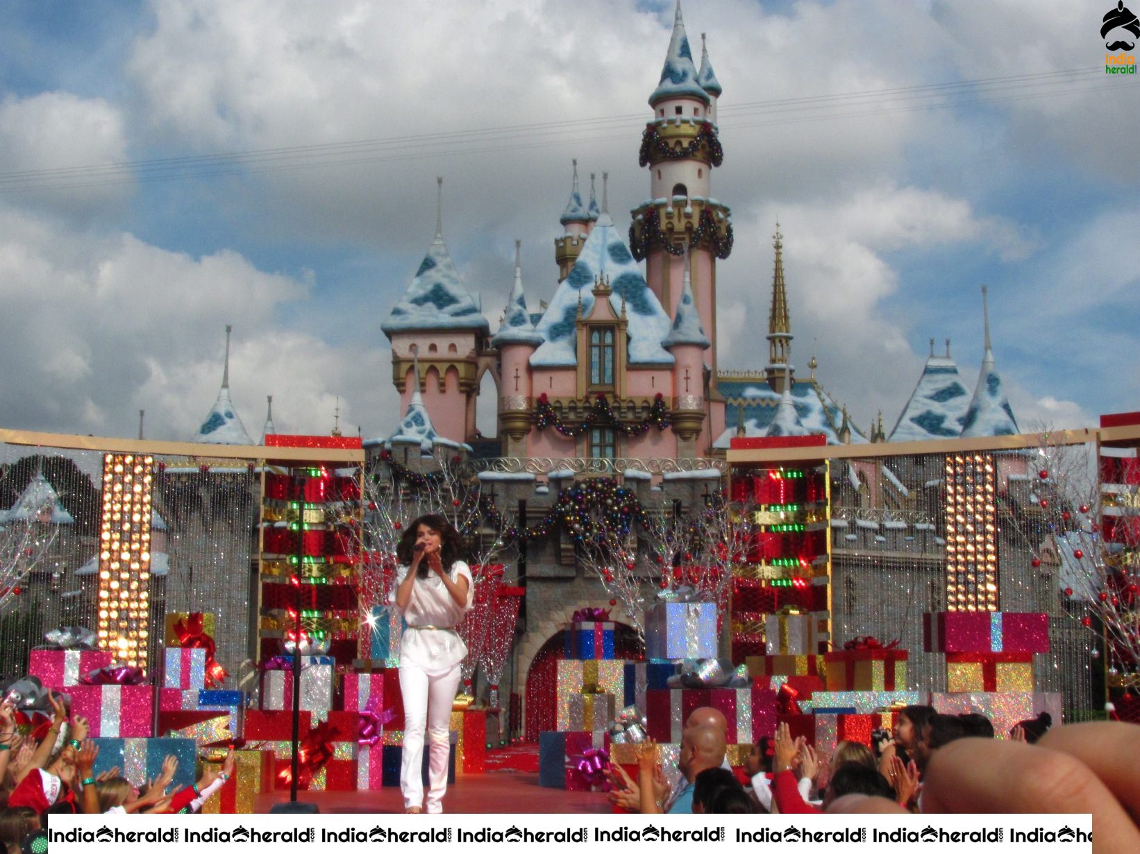 Selena Gomez performs before a huge crowd at Disneyland