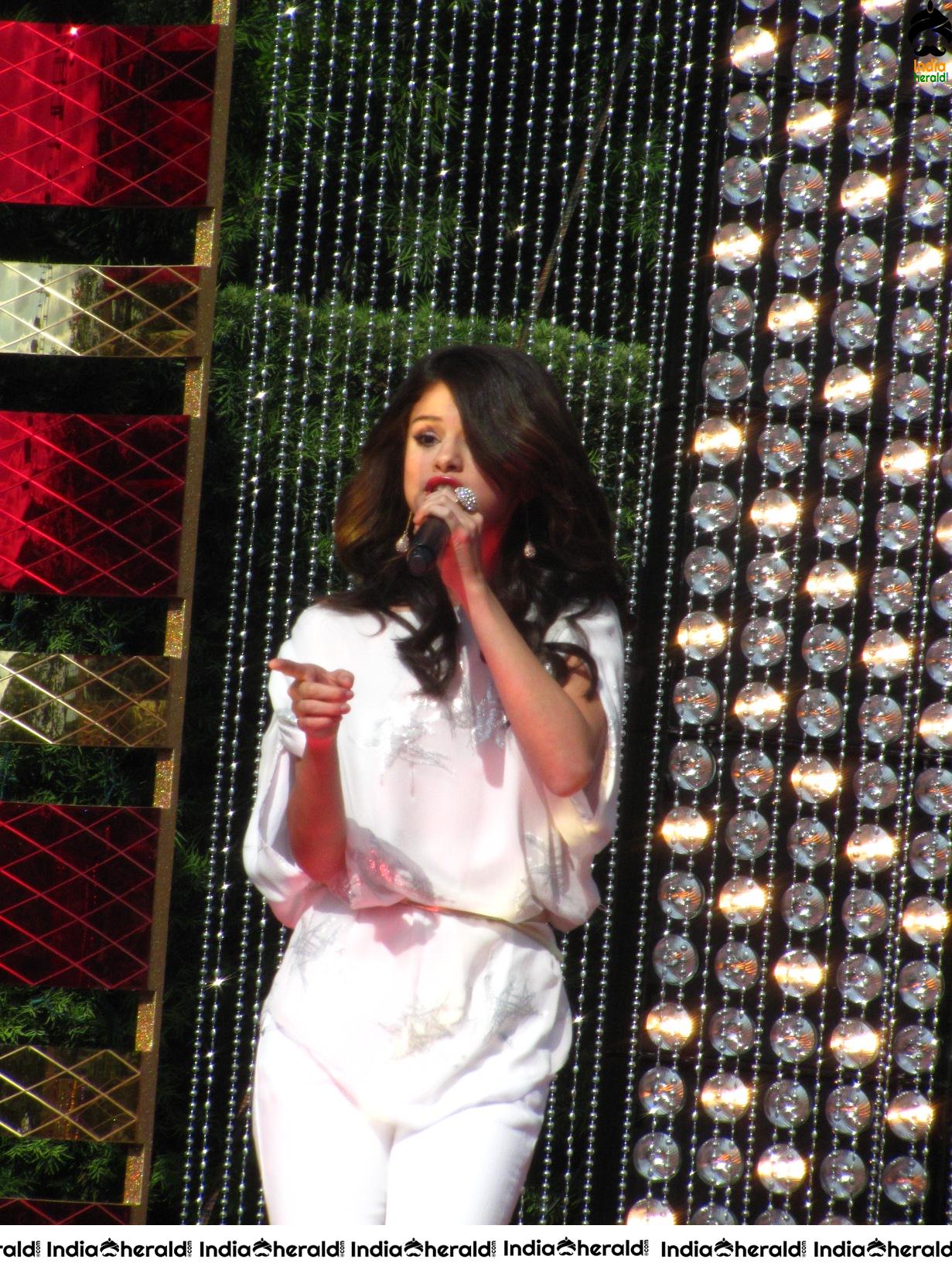 Selena Gomez performs before a huge crowd at Disneyland