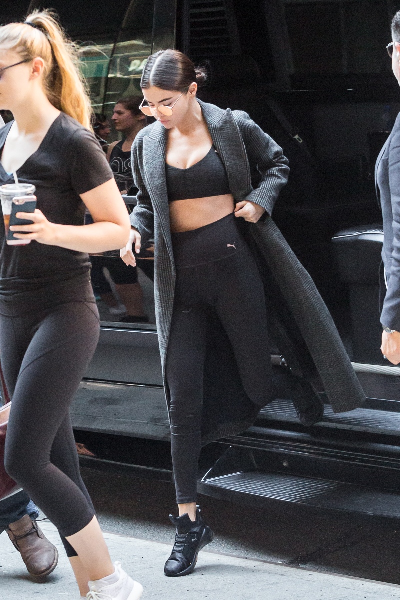 Selena Gomez Spotted In A Sports Bra And Tight Leggins In NYC