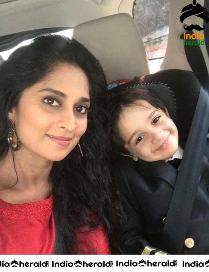 Shalini Ajithkumar with her Son Aadvik Ajithkumar