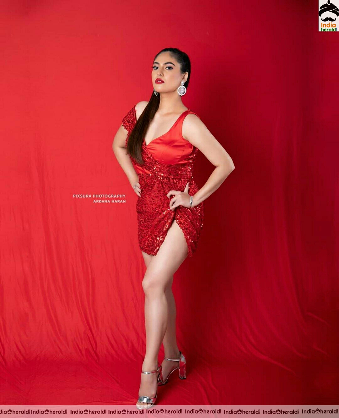 Sherin Hot Red Photoshoot