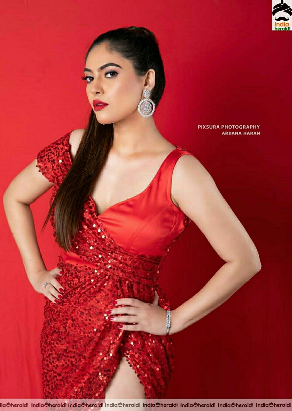 Sherin Hot Red Photoshoot